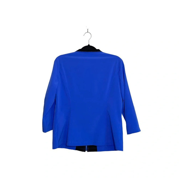 Weekends by Chico’s Blue 3/4 Sleeve Full Zip Windbreaker Jacket 1 Medium Women’s - Picture 5 of 11